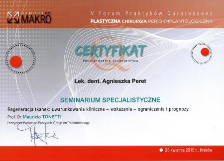Agnieszka Peret Certyfikaty