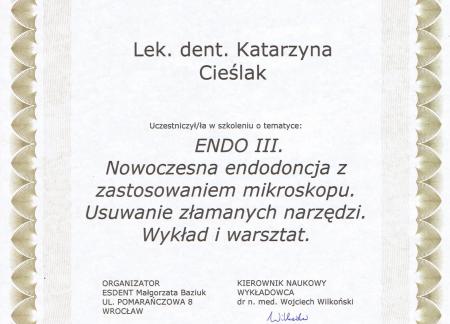 Katarzyna Cieślak Certyfikaty