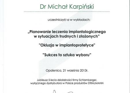 Michał Karpiński Certyfikaty