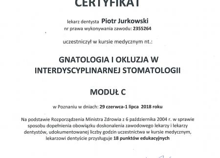Piotr Jurkowski Certyfikaty